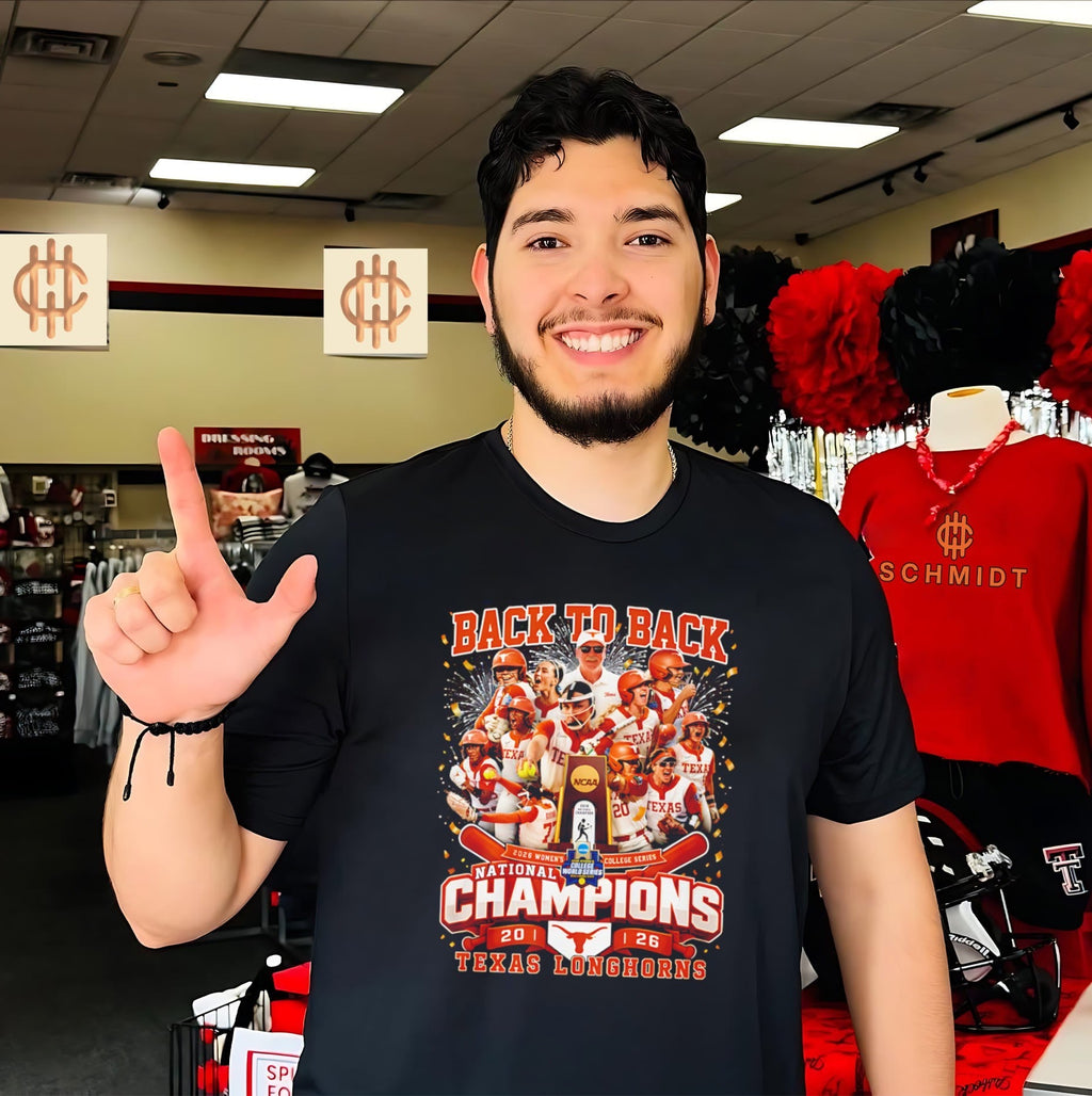 Texas Longhorns Softball 26 WCWS National Champions back to back graphic shirt Unisex T-shirt, Sweatshirt, Hoodie, Long Sleeve Tee - T-Shirt, Sweatshirt, Hoodie
