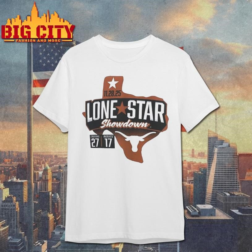 Texas Longhorns vs. Texas A&amp;M Aggies 2025 Lone Star Showdown Score Shirt Unisex T-shirt, Sweatshirt, Hoodie, Long Sleeve Tee - T-Shirt, Sweatshirt, Hoodie