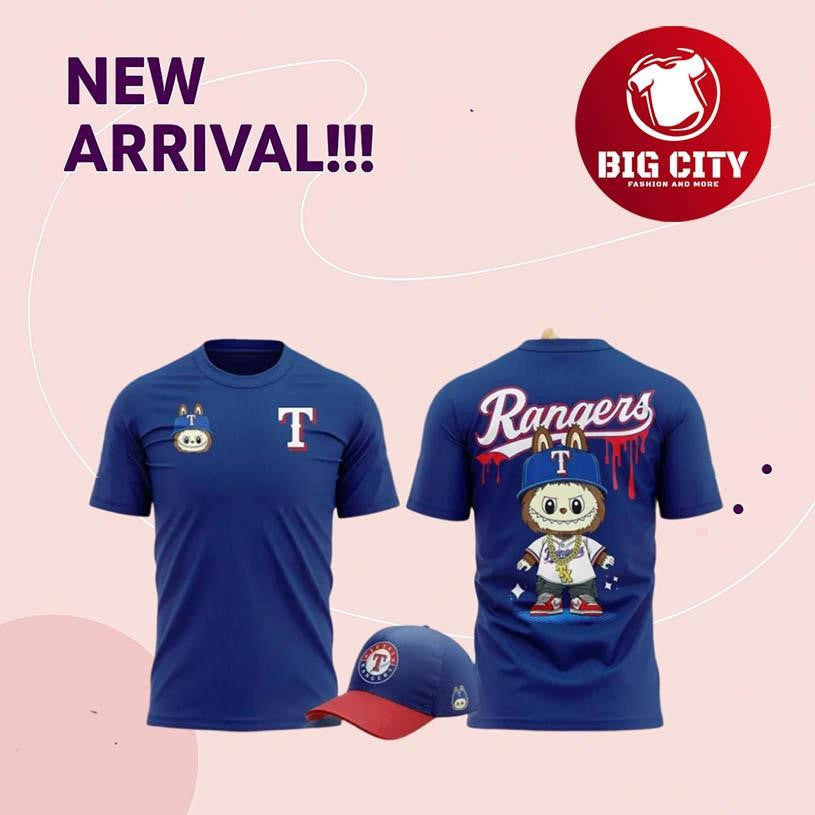 Texas Rangers X Labubu Mlb Two Sided Shirt Unisex T-shirt, Sweatshirt, Hoodie, Long Sleeve Tee - T-Shirt, Sweatshirt, Hoodie