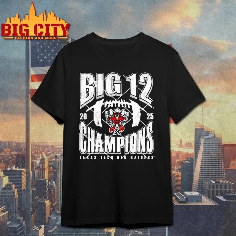 Texas Tech Red Raider 2025 Big 12 Conference Champions shirt Unisex T-shirt, Sweatshirt, Hoodie, Long Sleeve Tee - T-Shirt, Sweatshirt, Hoodie
