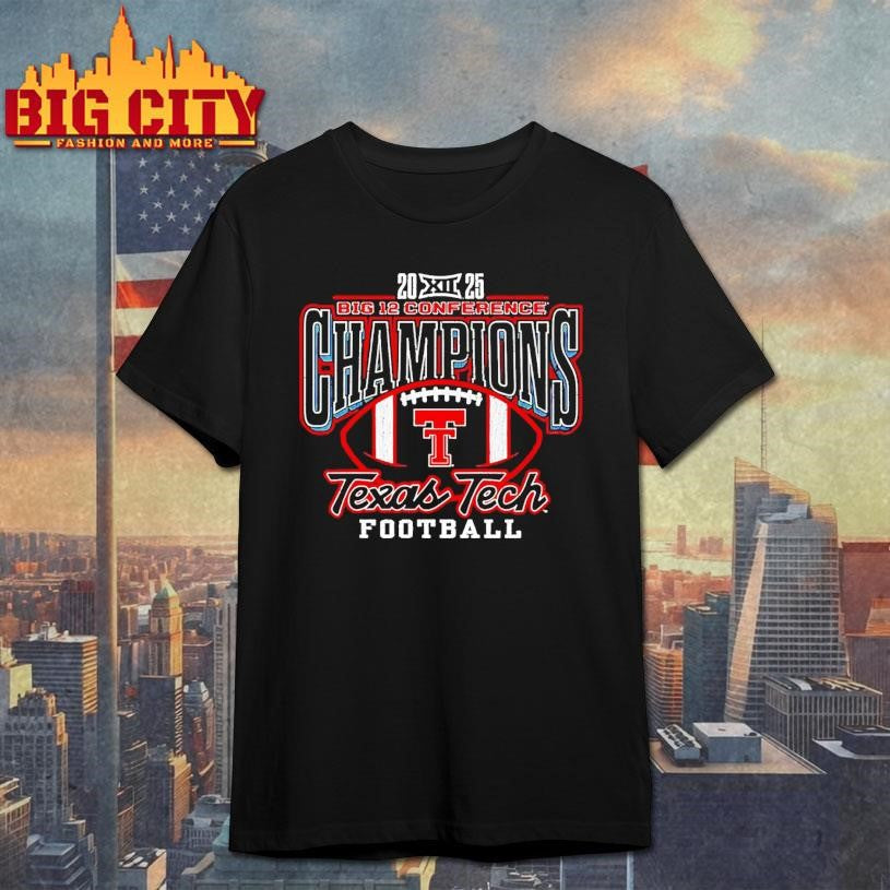Texas Tech Red Raiders 2025 Big 12 Conference Champions Vintage Shirt Unisex T-shirt, Sweatshirt, Hoodie, Long Sleeve Tee - T-Shirt, Sweatshirt, Hoodie