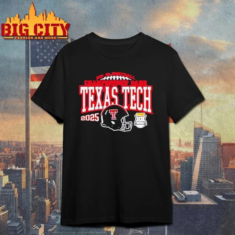Texas Tech Red Raiders Big 12 Championship 2025 Football Red shirt Unisex T-shirt, Sweatshirt, Hoodie, Long Sleeve Tee - T-Shirt, Sweatshirt, Hoodie