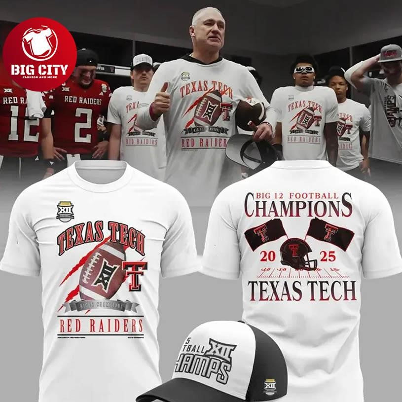 Texas Tech Red Raiders Big 12 Football Champions Two Sided Shirt Unisex T-shirt, Sweatshirt, Hoodie, Long Sleeve Tee - T-Shirt, Sweatshirt, Hoodie