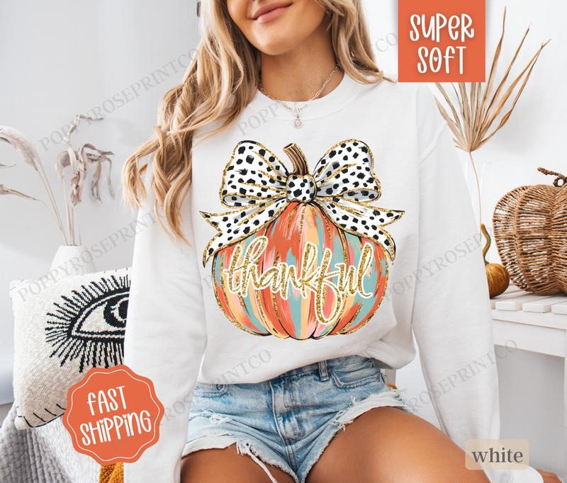 Thankful Pumpkin Thanksgiving Fall T-Shirts, Hoodie, Sweatshirt - T-Shirt, Sweatshirt, Hoodie