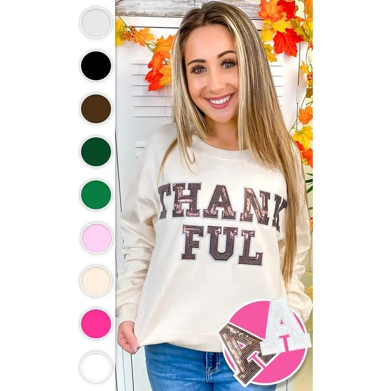 Thankful Sequin T-Shirts, Hoodie, Sweatshirt - T-Shirt, Sweatshirt, Hoodie