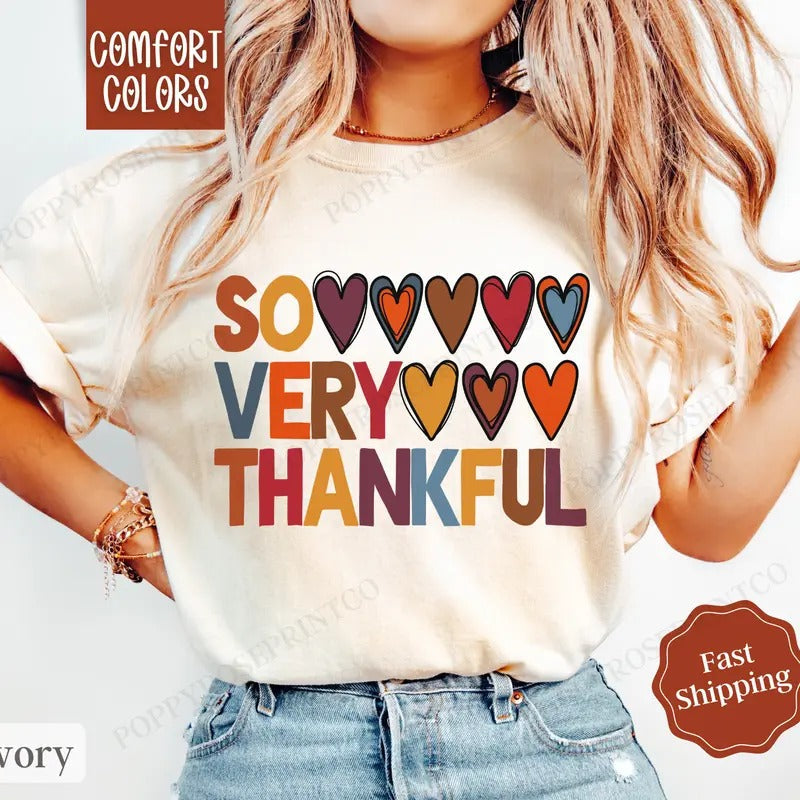 Thankful Shirt Comfort Colors Thanksgiving Shirt Fall Womenswear T-Shirts, Hoodie, Sweatshirt - T-Shirt, Sweatshirt, Hoodie