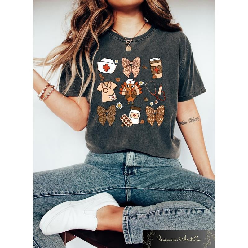 Thanksgiving Nurse Shirt Nurse Thanksgiving Cute Funny Nurse Thanksgiving Shirt RN CNA Emergency Department Medical Team T-Shirts, Hoodie, Sweatshirt - T-Shirt, Sweatshirt, Hoodie