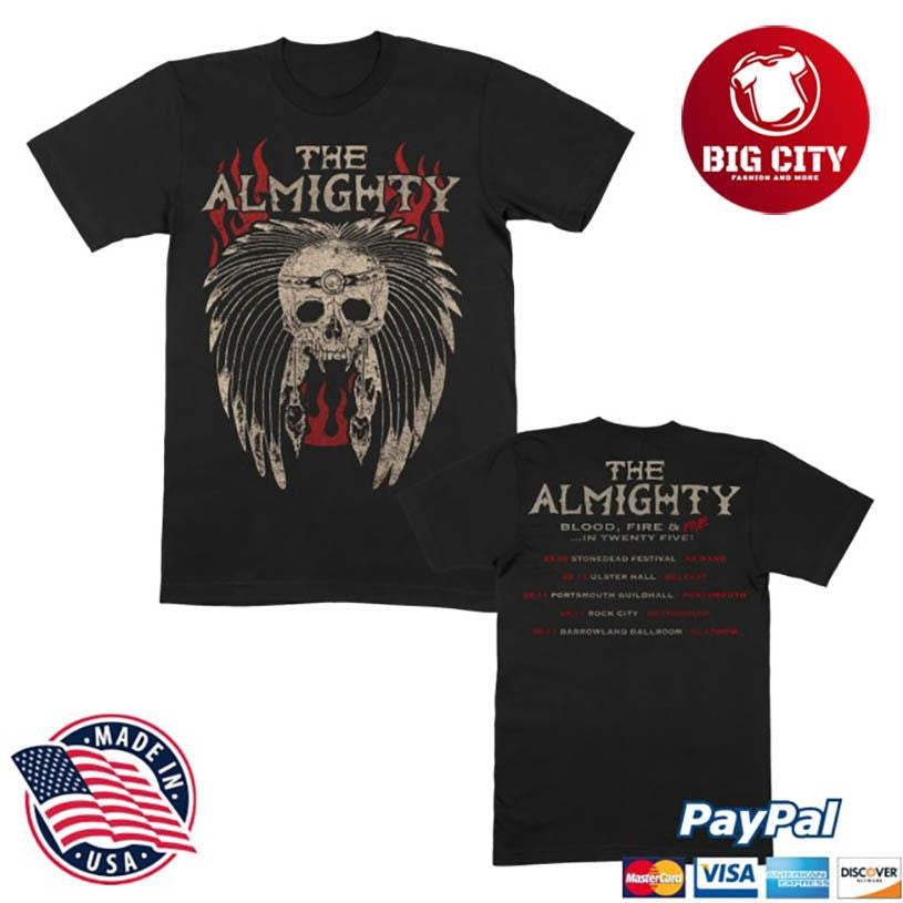 The Almighty Blood Fire Five Tour A 2025 Two Sided Shirt Unisex T-shirt, Sweatshirt, Hoodie, Long Sleeve Tee - T-Shirt, Sweatshirt, Hoodie