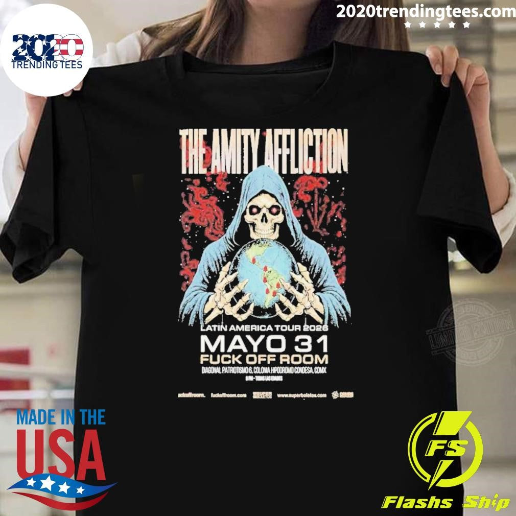 The Amity Affliction Mexico City May 31 2026 Poster Shirt Unisex T-shirt, Sweatshirt, Hoodie, Long Sleeve Tee - T-Shirt, Sweatshirt, Hoodie