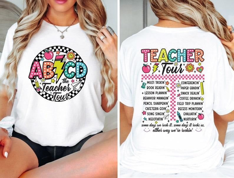 Back School Tour Shirt Retro Teacher Tour Shirt ABCD Teacher Shirts First Day School Teacher Shirt Teacher Teacher Team T-Shirts, Hoodie, Sweatshirt - T-Shirt, Sweatshirt, Hoodie