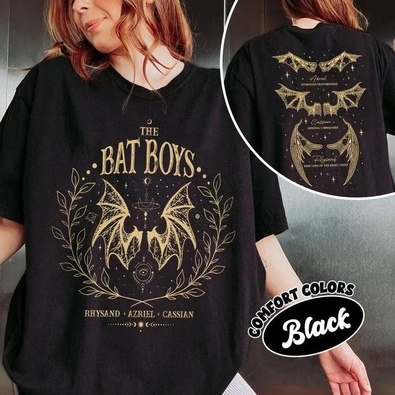 Bat Shirt Acotar Bookish Night Court IIIyrians Court Th0rns Roses Rhysand Cassian AzrieI T-Shirts, Hoodie, Sweatshirt - T-Shirt, Sweatshirt, Hoodie