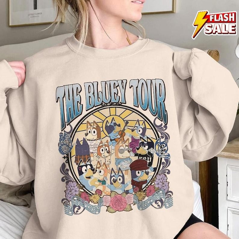 Bluey Tour Shirt Funny Bluey Characters Shirt Bluey Family Shirt Bluey Family Shirt Blue Dog Tour Shirt Bluey Chili Shirt T-Shirts, Hoodie, Sweatshirt - T-Shirt, Sweatshirt, Hoodie