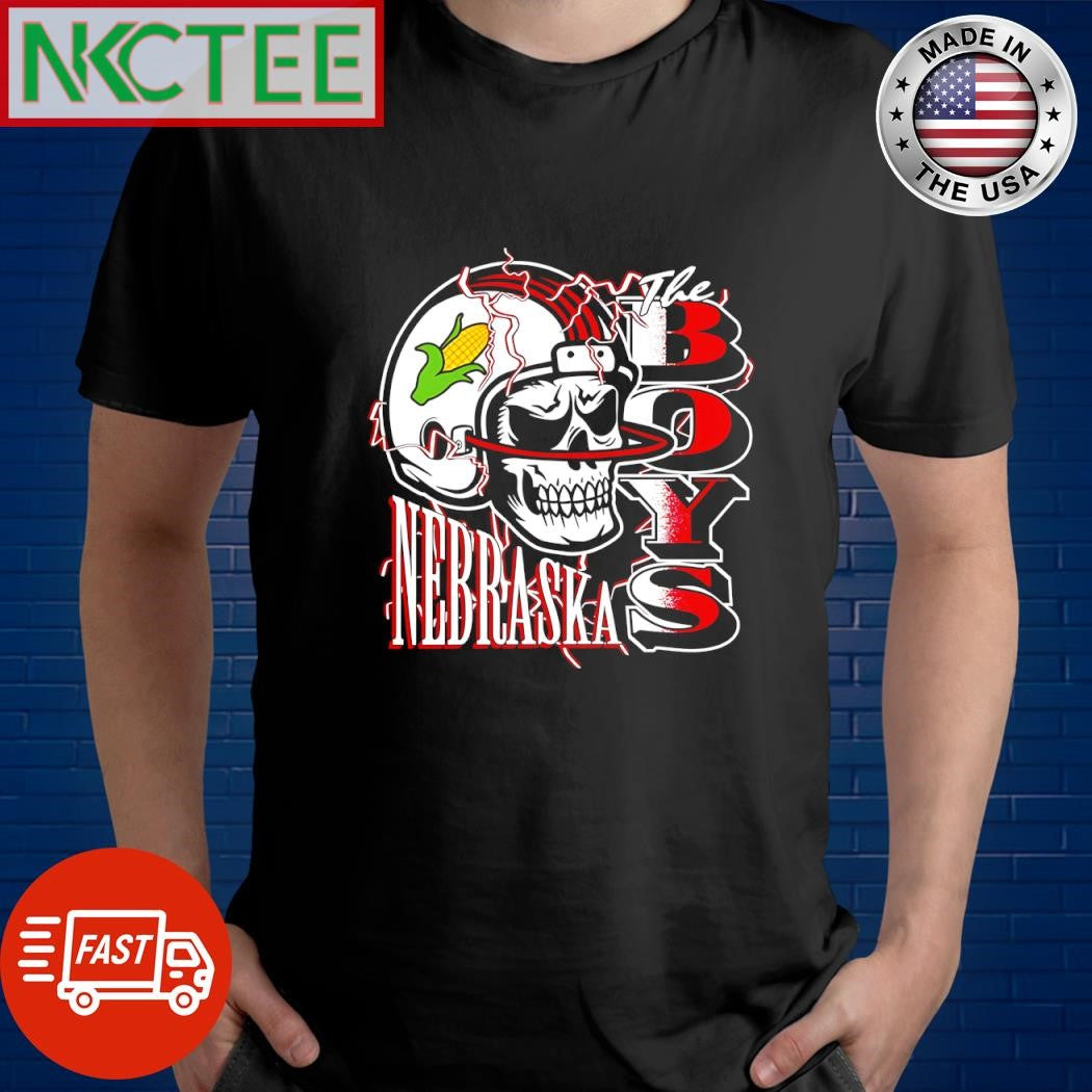 The Boys Nebraska Lightning football helmet skeleton shirt Unisex T-shirt, Sweatshirt, Hoodie, Long Sleeve Tee - T-Shirt, Sweatshirt, Hoodie
