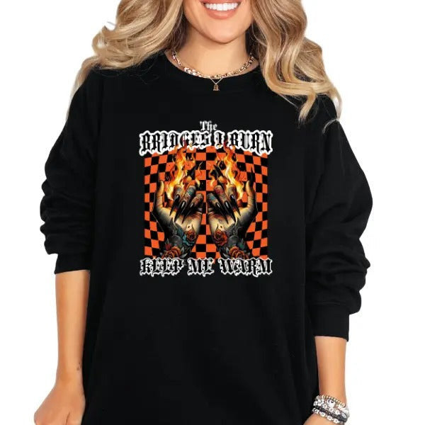 ' Bridges I Burn Keep Me Warm' Streetwear Vintage Grunge Skulls Retro & Bold Attitude T-Shirts, Hoodie, Sweatshirt - T-Shirt, Sweatshirt, Hoodie