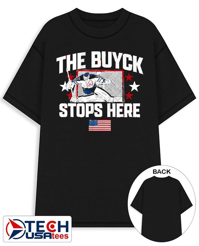The Buyck stops here Connor Hellebuyck Winnipeg Jets shirt Unisex T-shirt, Sweatshirt, Hoodie, Long Sleeve Tee - T-Shirt, Sweatshirt, Hoodie