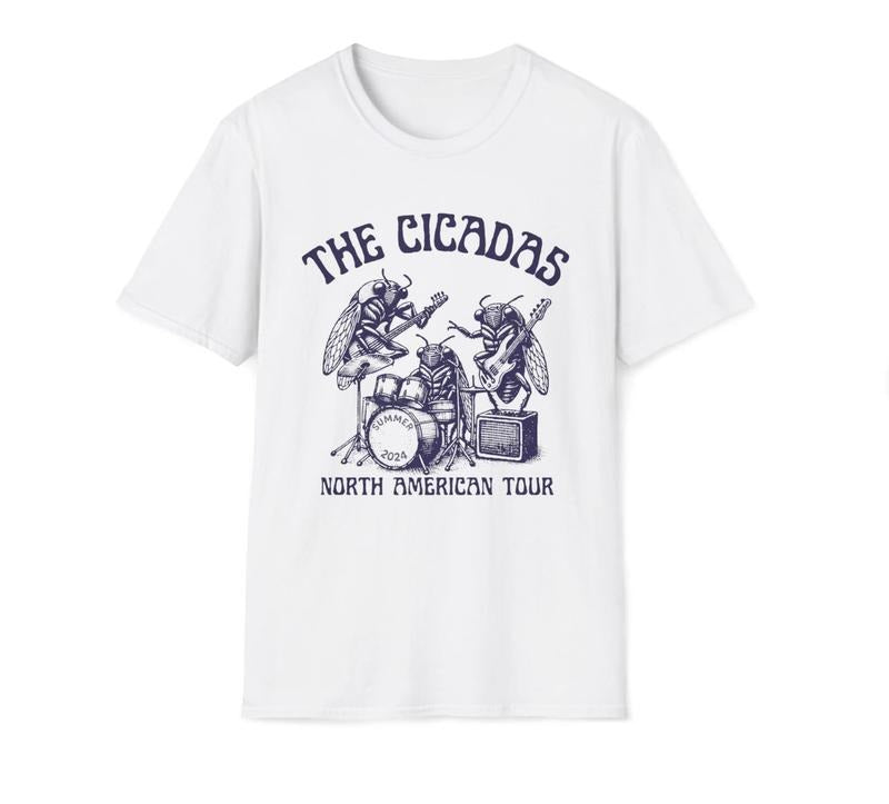 Cicadas North American Tour Cicada Shirt Insect Shirt Nature Shirt Retro Band Shirt Softstyle Vintage Band Menswear Top T-Shirts, Hoodie, Sweatshirt - T-Shirt, Sweatshirt, Hoodie