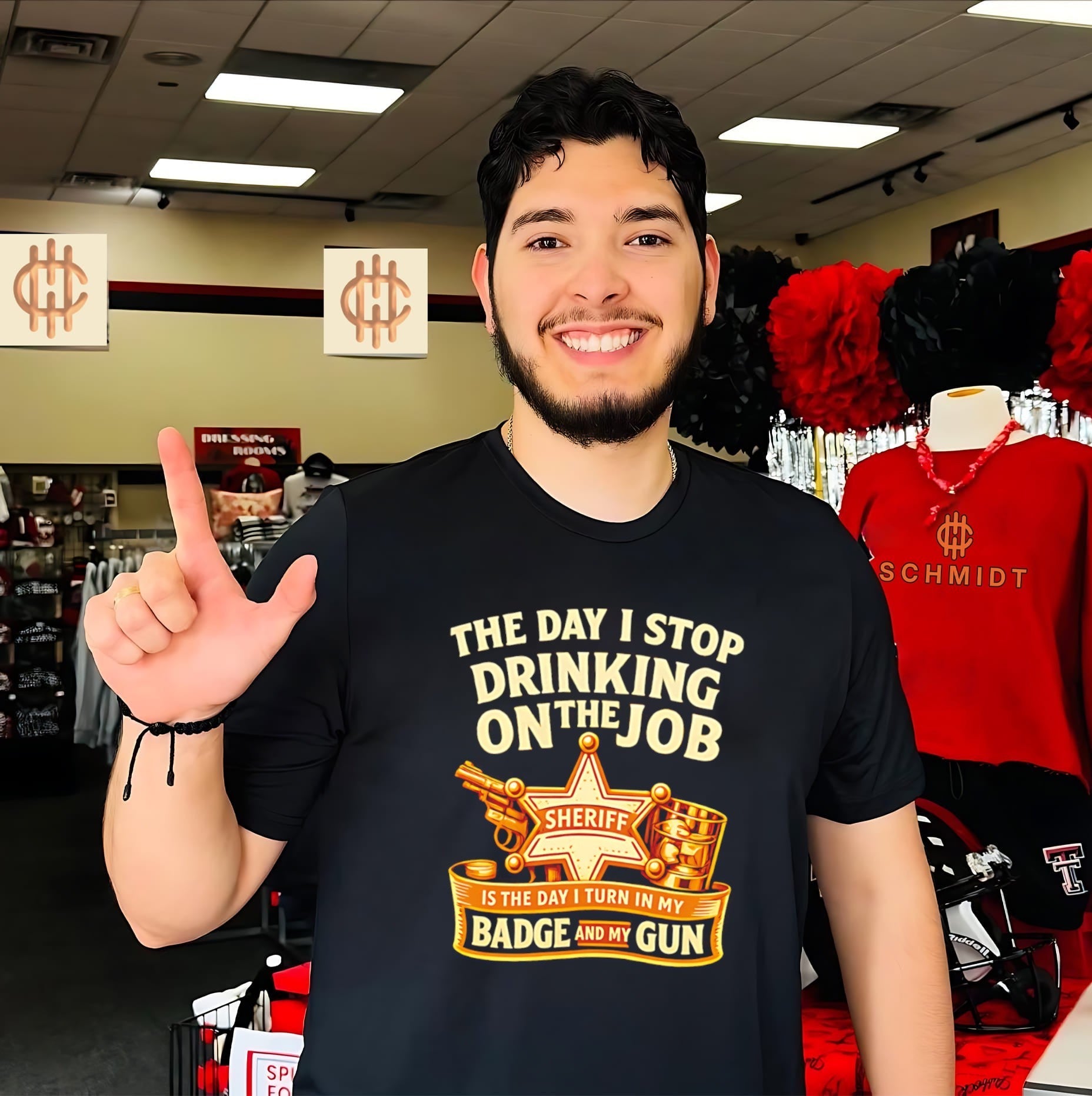 The Day I stop drinking on the job Sheriff is the day I turn in Badge and my Gun shirt Unisex T-shirt, Sweatshirt, Hoodie, Long Sleeve Tee - T-Shirt, Sweatshirt, Hoodie