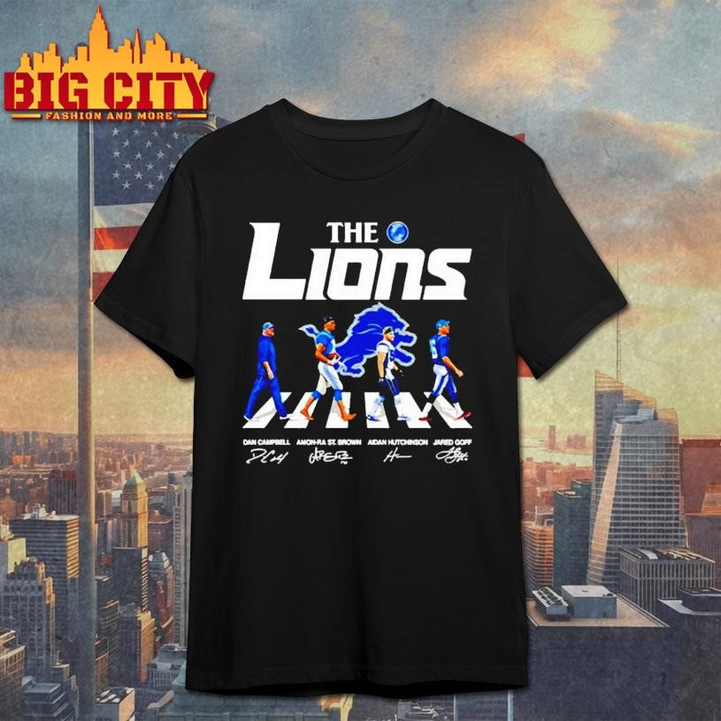 The Detroit Lions Player Walking Autographed Shirt Unisex T-shirt, Sweatshirt, Hoodie, Long Sleeve Tee - T-Shirt, Sweatshirt, Hoodie