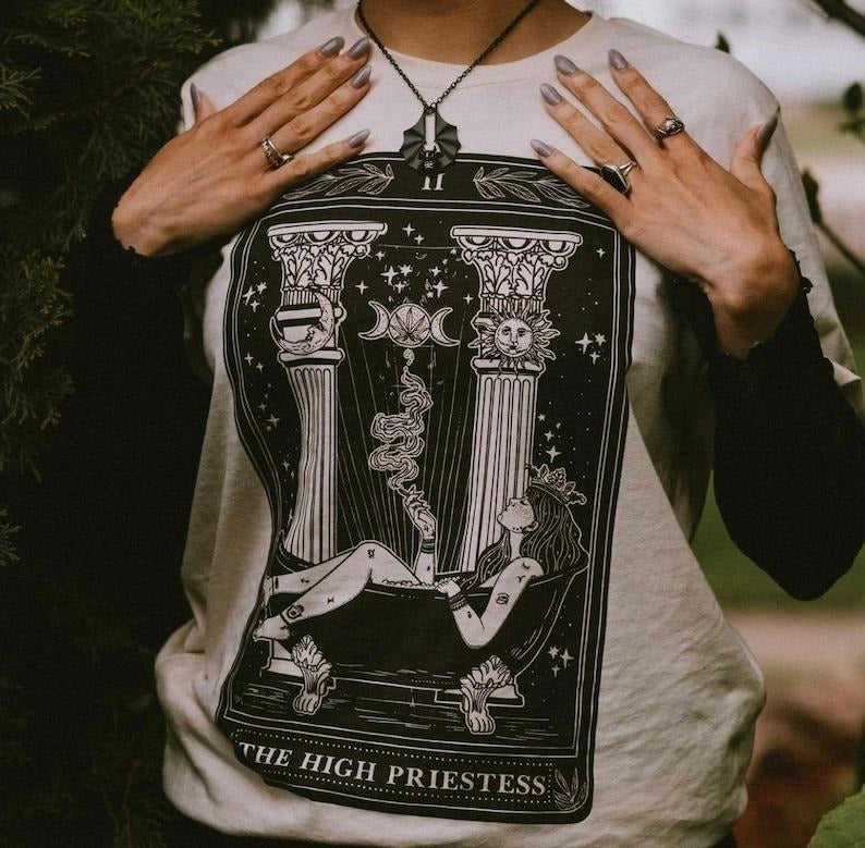 High Priestess Tarot Card Priestess Tarot Card High Priestess Tarot Tarot Priestess Mystical Moon T-Shirts, Hoodie, Sweatshirt - T-Shirt, Sweatshirt, Hoodie