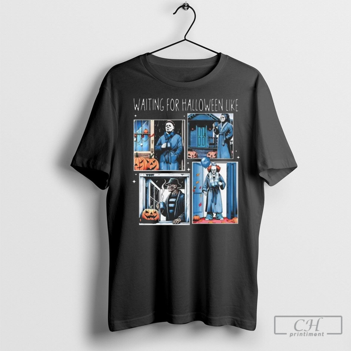 The Horror Movie X Los Angeles Dodgers Waiting For Halloween Like 2025 Shirt Sweater Unisex T-shirt, Sweatshirt, Hoodie, Long Sleeve Tee - T-Shirt, Sweatshirt, Hoodie