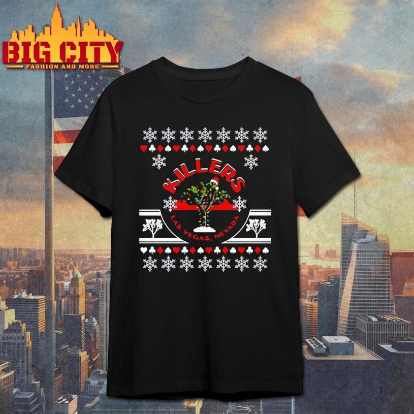 The Killers Holiday Tree Crewneck Las Vegas Nevada Holiday Ugly Shirt Unisex T-shirt, Sweatshirt, Hoodie, Long Sleeve Tee - T-Shirt, Sweatshirt, Hoodie