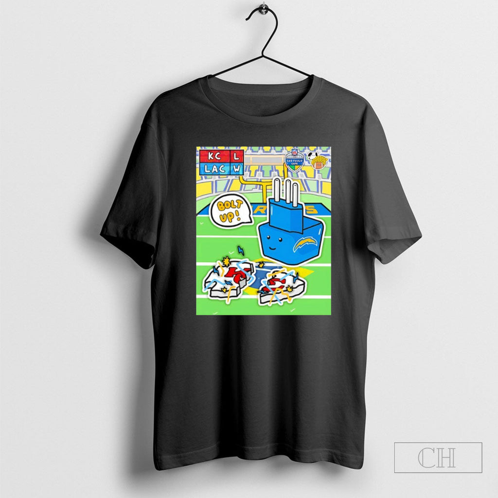 The Los Angeles Chargers Powered Up In Brazil Defeat Kansas City Chiefs Unisex T-shirt, Sweatshirt, Hoodie, Long Sleeve Tee - T-Shirt, Sweatshirt, Hoodie