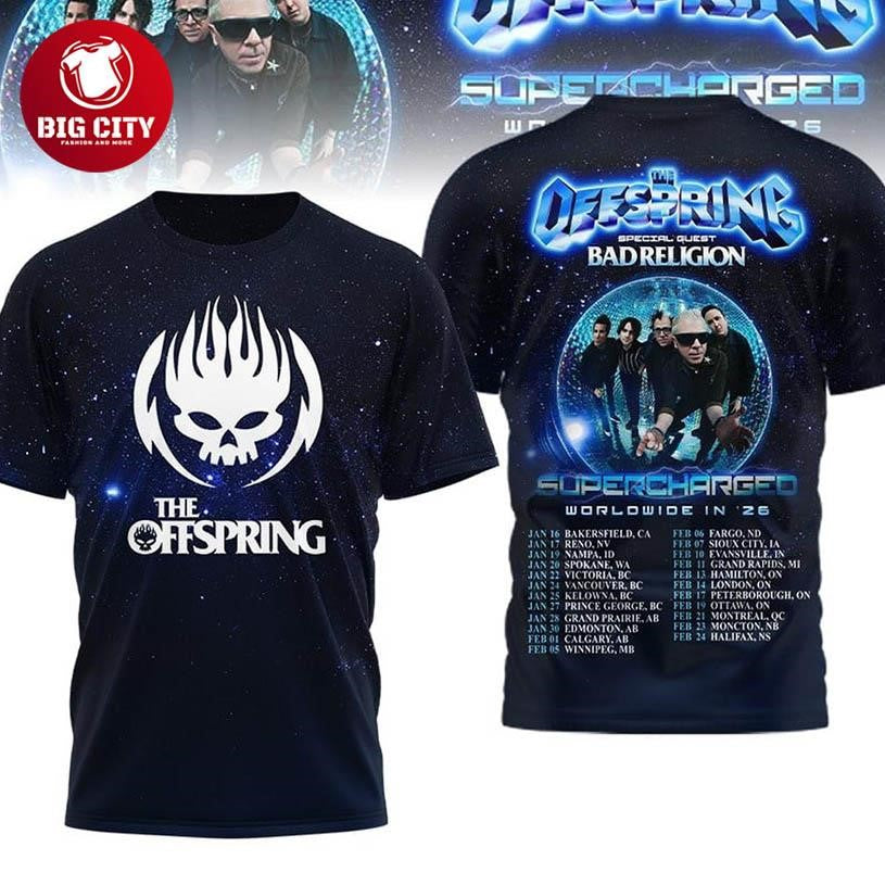 The Offspring Supercharged Worldwide In 2026 Two Sided Shirt Unisex T-shirt, Sweatshirt, Hoodie, Long Sleeve Tee - T-Shirt, Sweatshirt, Hoodie