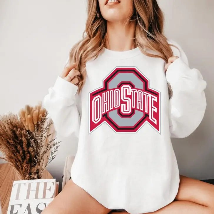 Ohio State University White Football Shirt Football Fan Shirt Ohio Girl Shirt Xmas Game Day Shirt Womenswear Athletic Womenswear Athletic T-Shirts, Hoodie, Sweatshirt - T-Shirt, Sweatshirt, Hoodie