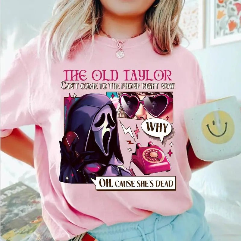 Old Can'T Come Phone Right Now Shirt Ghostface Halloween Movie Character Shirt Spooky Season Party Shirt Top Sleeves T-Shirts, Hoodie, Sweatshirt - T-Shirt, Sweatshirt, Hoodie