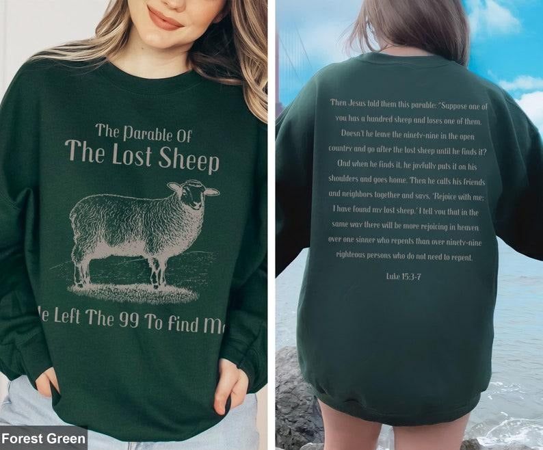 Parable Lost Sheep Luke 15:3 7 Bible Scriptures Christian Faith Graduation T-Shirts, Hoodie, Sweatshirt - T-Shirt, Sweatshirt, Hoodie