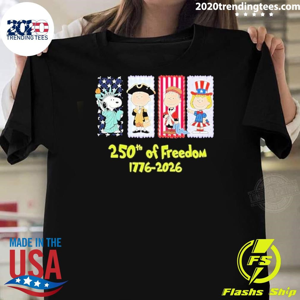 The Peanuts Characters 250th Of Freedom 1776-2026 Shirt Unisex T-shirt, Sweatshirt, Hoodie, Long Sleeve Tee - T-Shirt, Sweatshirt, Hoodie