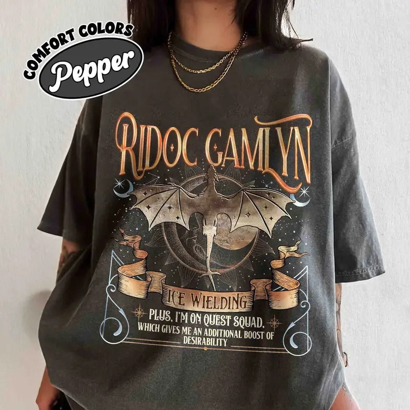Quest Squad Onyx Storm Comfort Colors Shirt Fan Ridoc Gamlyn Fourth Wing Dragon Rider Book Lover Womenswear T-Shirts, Hoodie, Sweatshirt - T-Shirt, Sweatshirt, Hoodie