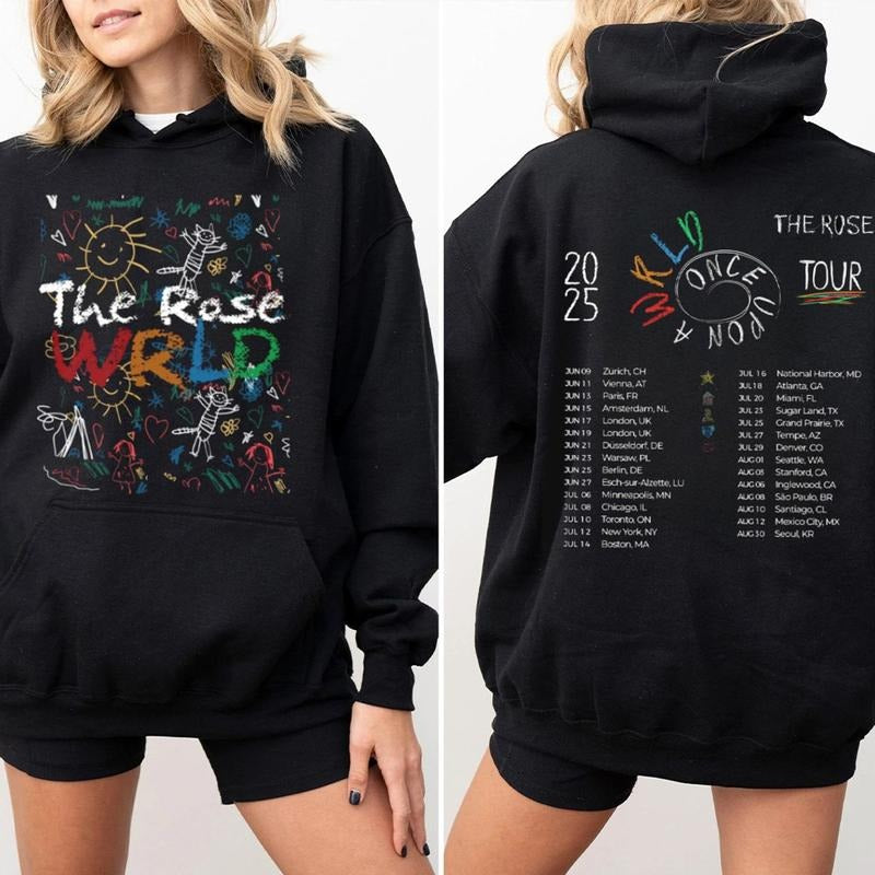 Rosse 2025 2 Sided WRLD Road Map Kpop T-Shirts, Hoodie, Sweatshirt - T-Shirt, Sweatshirt, Hoodie