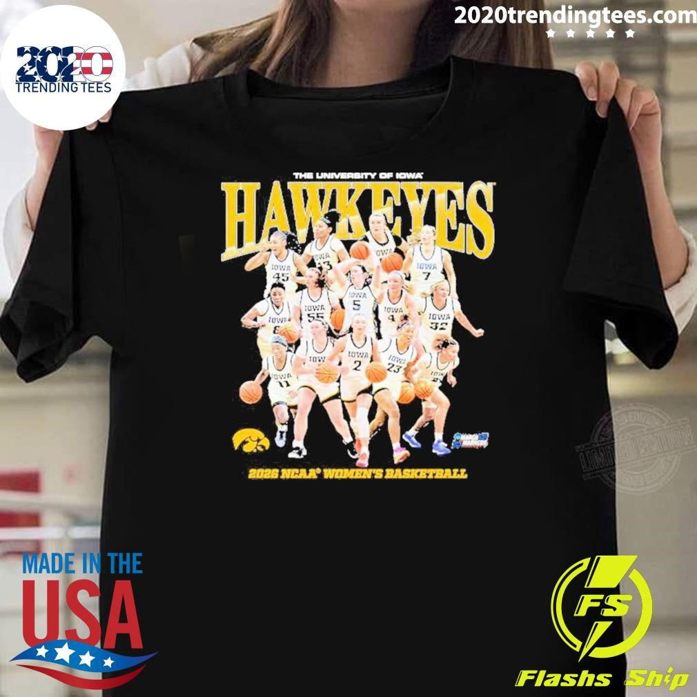 The University Of Iowa Hawkeyes 2026 Ncaa March Madness Womens Basketball Team Collage Shirt - T-Shirt, Sweatshirt, Hoodie
