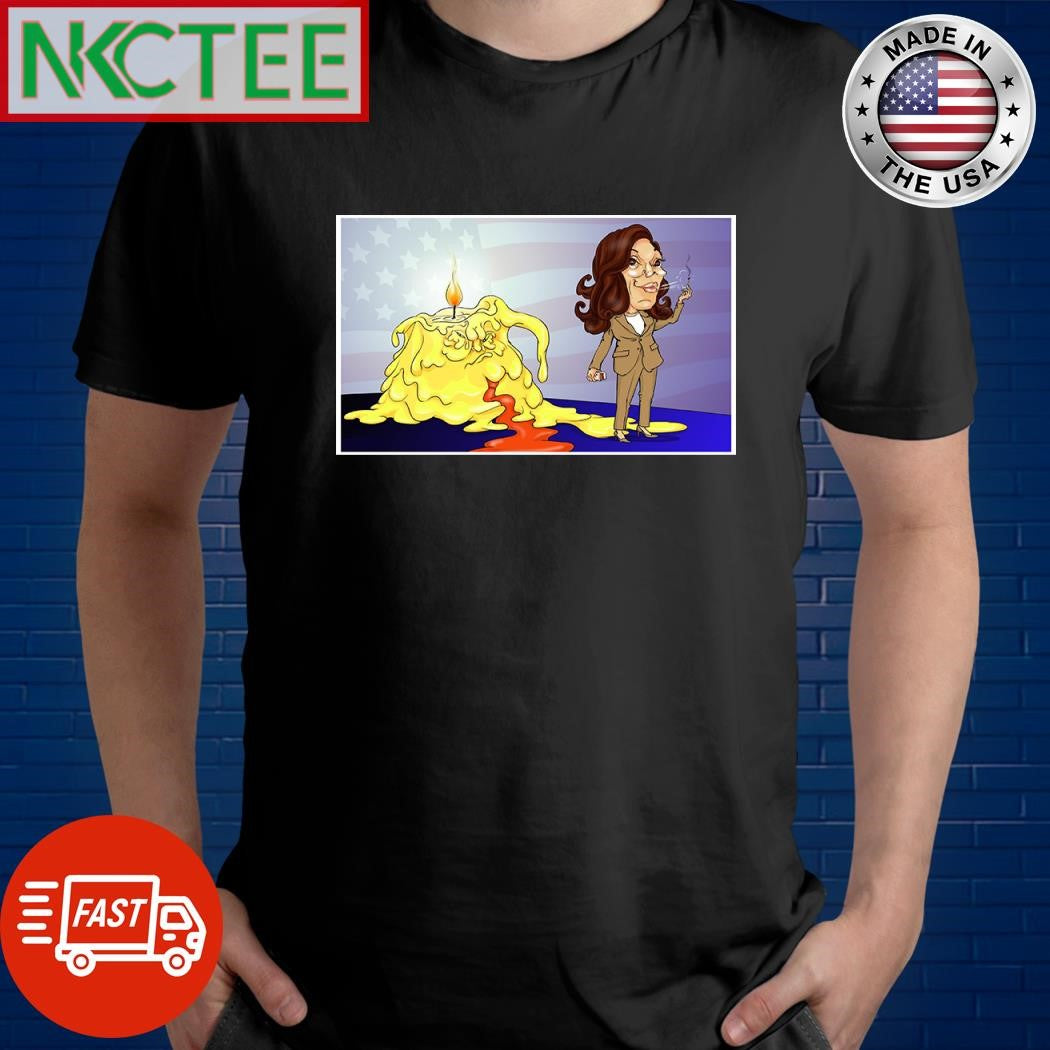 The candle melted Donald Trump vs Kamala Harris shirt Unisex T-shirt, Sweatshirt, Hoodie, Long Sleeve Tee - T-Shirt, Sweatshirt, Hoodie