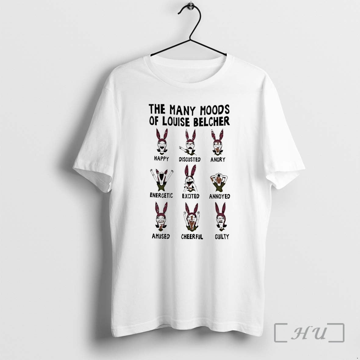 The Many Moods Of Louise Belcher Tshirts Sweater Hoodie Jpg Unisex T-shirt, Sweatshirt, Hoodie, Long Sleeve Tee - T-Shirt, Sweatshirt, Hoodie