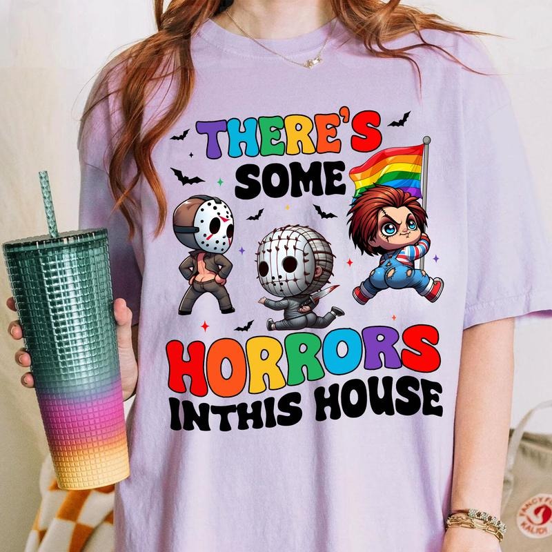 There'S S0me Horrors This House Shirt Lgbtq Funny Horror Shirt Halloween Shirt T-Shirts, Hoodie, Sweatshirt - T-Shirt, Sweatshirt, Hoodie