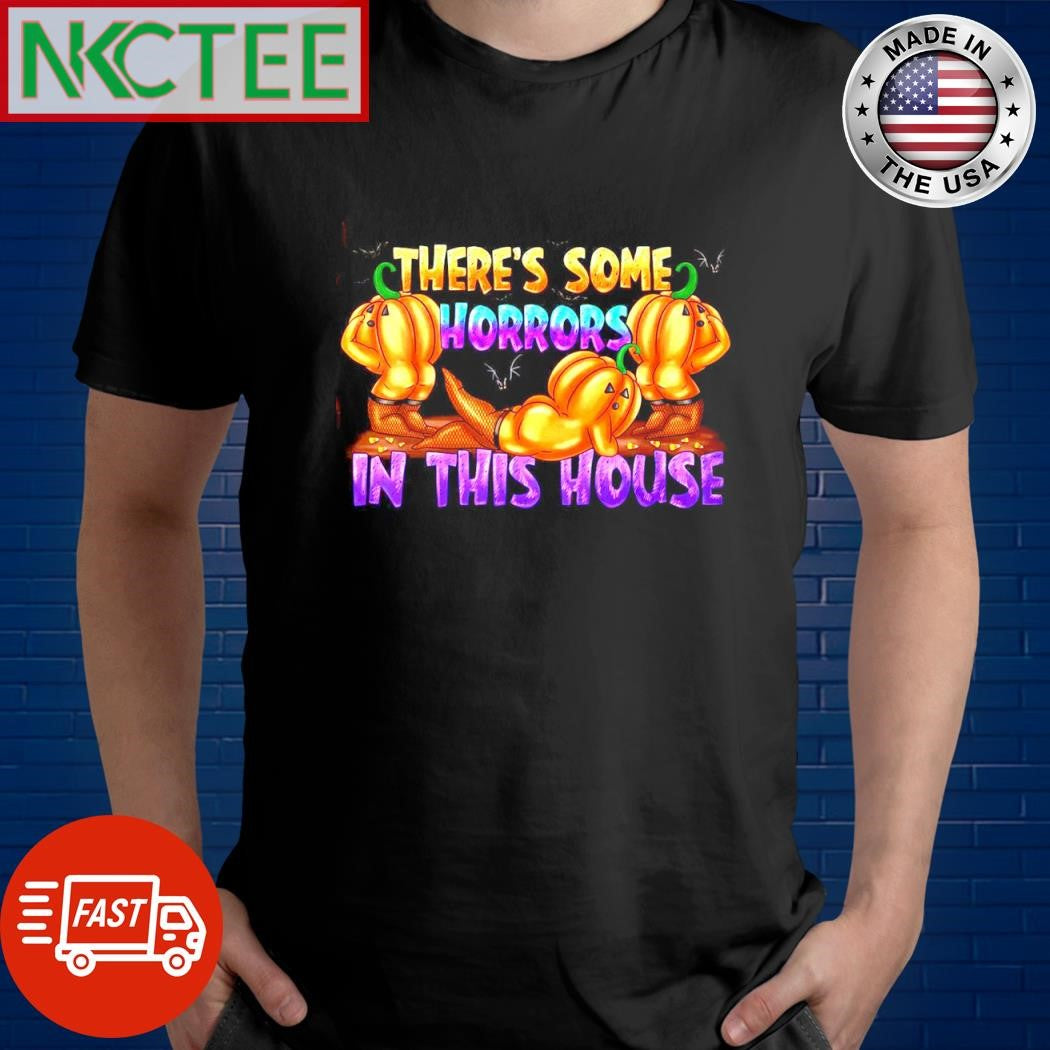 There’s some Horrors in this House Spooky pumpkin Halloween shirt Unisex T-shirt, Sweatshirt, Hoodie, Long Sleeve Tee - T-Shirt, Sweatshirt, Hoodie