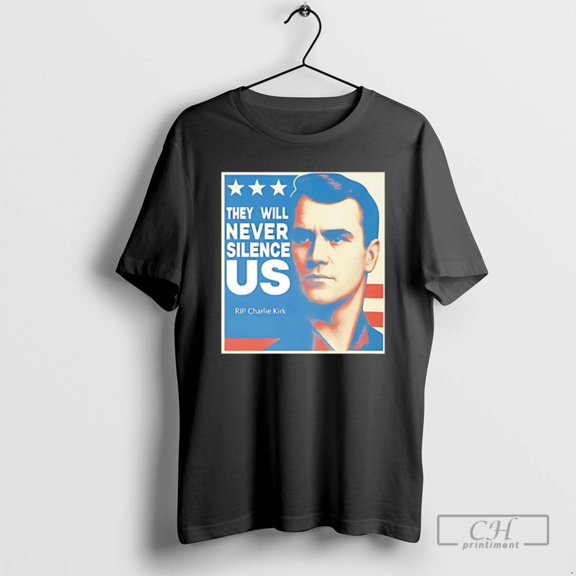 They Will Never Silence Charlie Kirk T Shirts Unisex T-shirt, Sweatshirt, Hoodie, Long Sleeve Tee - T-Shirt, Sweatshirt, Hoodie