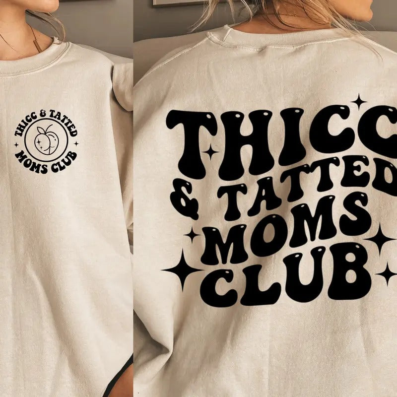 Thicc Tatted Moms Club Svg Mom Svg Svg Bundle Svg Sublimination Retro Wavy Svg Groovy Svg Moms Club Svg Mama Svg Png T-Shirts, Hoodie, Sweatshirt - T-Shirt, Sweatshirt, Hoodie
