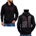 Thin Red Flag Vertical Brushed US Firefighter Cotton Fabric T-Shirts, Hoodie, Sweatshirt - T-Shirt, Sweatshirt, Hoodie