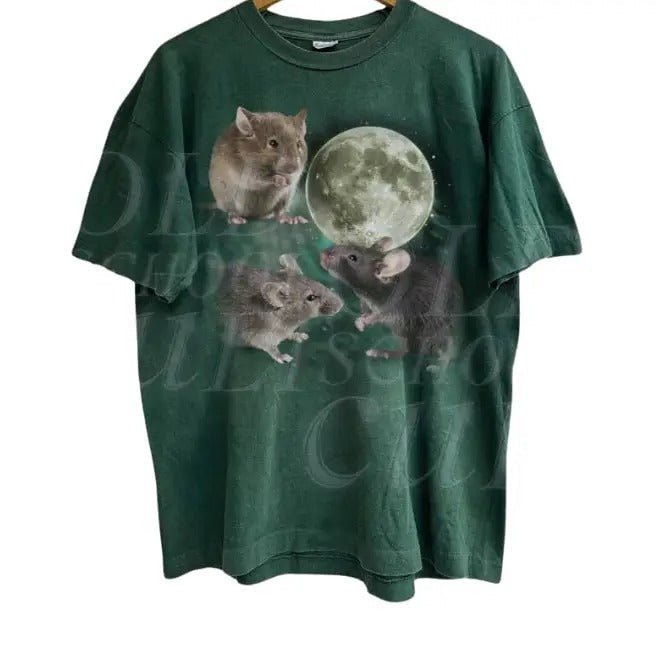 Three Mouse Moon Vintage Retro Mouse Lovers Rat Shirts Relaxed Washed Funny Cute Mouse T-Shirts, Hoodie, Sweatshirt - T-Shirt, Sweatshirt, Hoodie
