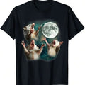 Three Possum Moon Vintage 3 Opossum Funny Weird Cursed Meme Short Sleeve Funny Menswear T-Shirts, Hoodie, Sweatshirt - T-Shirt, Sweatshirt, Hoodie