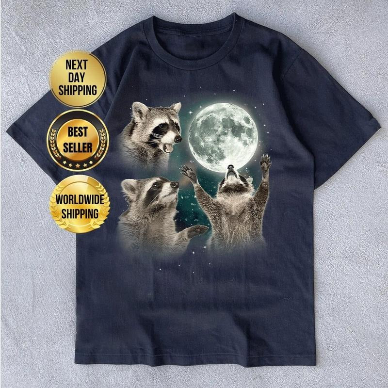 Three Raccoons Vintage Retro Raccoon Moon Raccoon Lovers Funny Raccon Washed Raccoon TK43GN T-Shirts, Hoodie, Sweatshirt - T-Shirt, Sweatshirt, Hoodie
