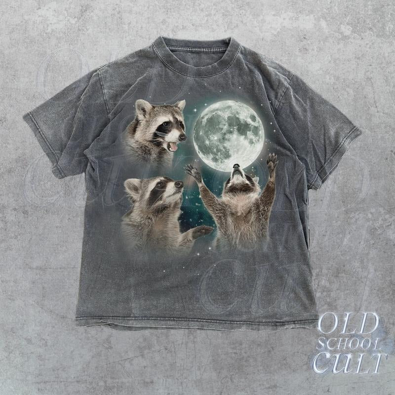 Three Raccoons Vintage Retro Raccoon Moon Raccoon Lovers Funny Raccon Raccoon T-Shirts, Hoodie, Sweatshirt - T-Shirt, Sweatshirt, Hoodie