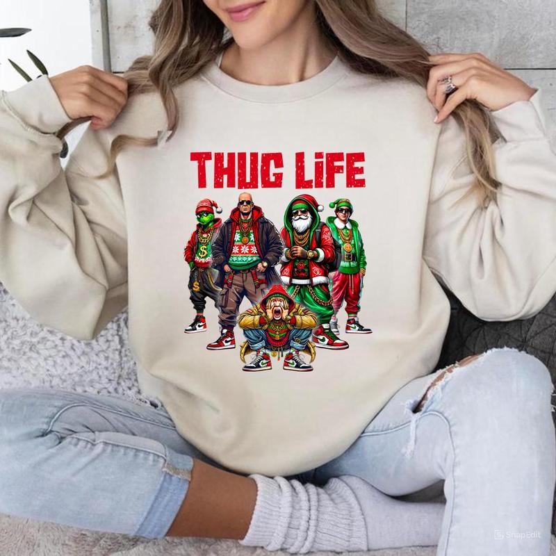 Thug Life Movie Characters Santa Claus Friends Movie T-Shirts, Hoodie, Sweatshirt - T-Shirt, Sweatshirt, Hoodie