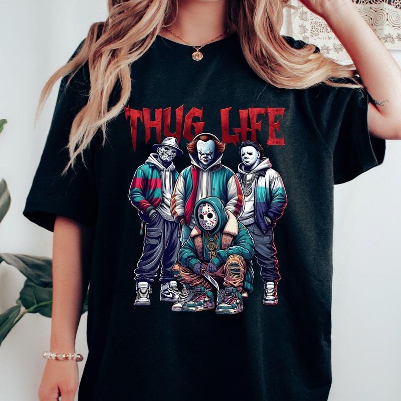Thug Life Horror Movie Shirt Movie Killers Shirt Scary Halloween Movie Shirt Horror Movie Shirt Killer Halloween Shirt T-Shirts, Hoodie, Sweatshirt - T-Shirt, Sweatshirt, Hoodie