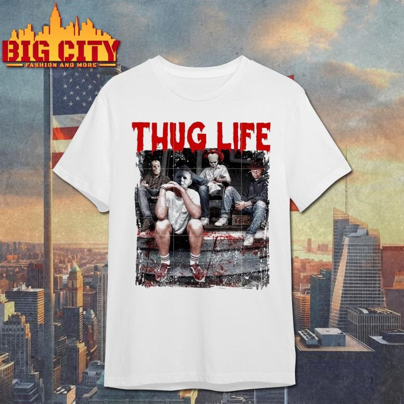 Thug life spooky characters graffiti blood shirt Unisex T-shirt, Sweatshirt, Hoodie, Long Sleeve Tee - T-Shirt, Sweatshirt, Hoodie