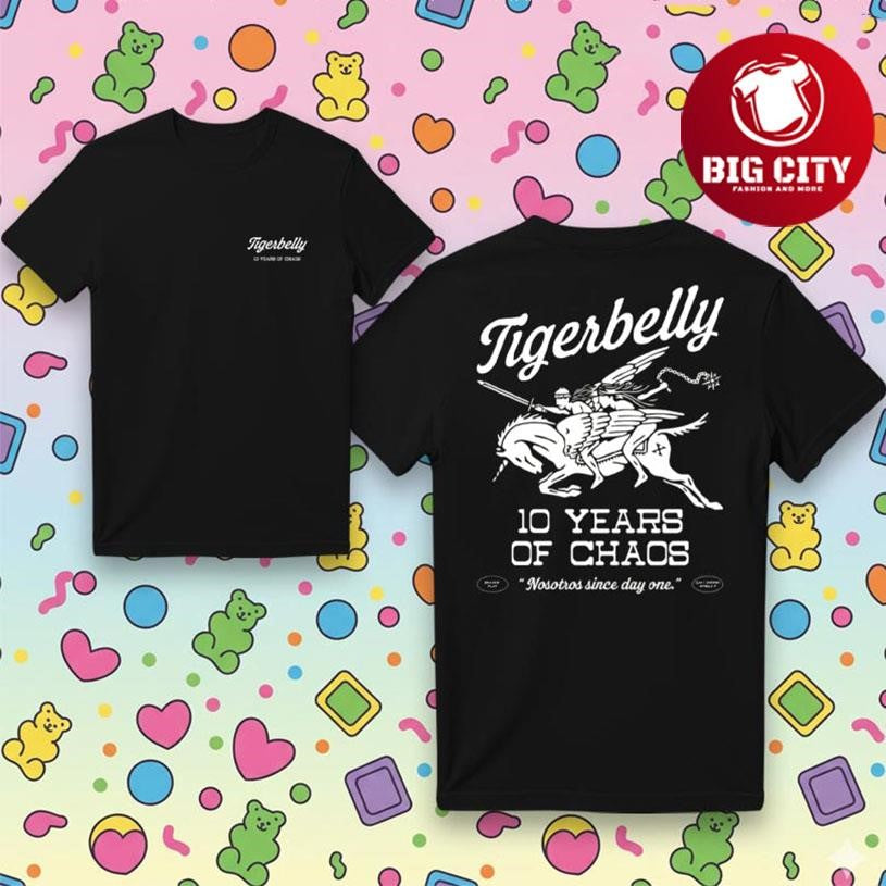 TigerBelly 10th Anniversary Two Sided Shirt Unisex T-shirt, Sweatshirt, Hoodie, Long Sleeve Tee - T-Shirt, Sweatshirt, Hoodie
