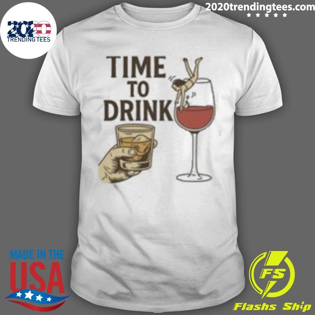 Time to Drink Wine and Spirits Shirt Unisex T-shirt, Sweatshirt, Hoodie, Long Sleeve Tee - T-Shirt, Sweatshirt, Hoodie